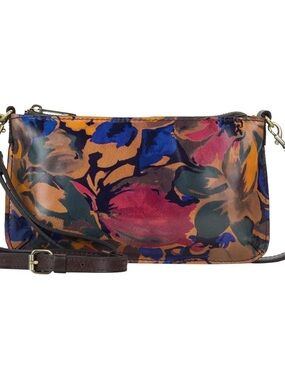 Patricia Nash Laurina Leather Crossbody with wristlet strap in Fall Floral